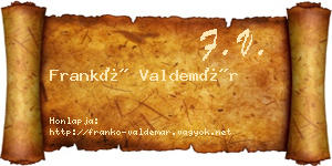 Frankó Valdemár névjegykártya